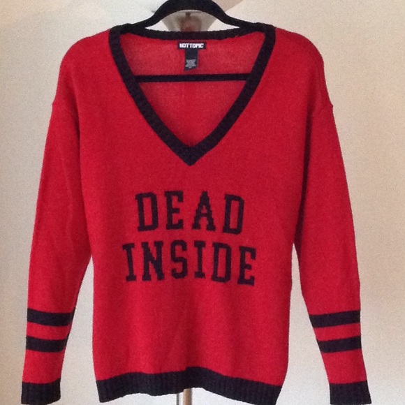 🍃🌹 Dead Inside - by Hot Topic Pullover Sweater - Picture 6 of 8